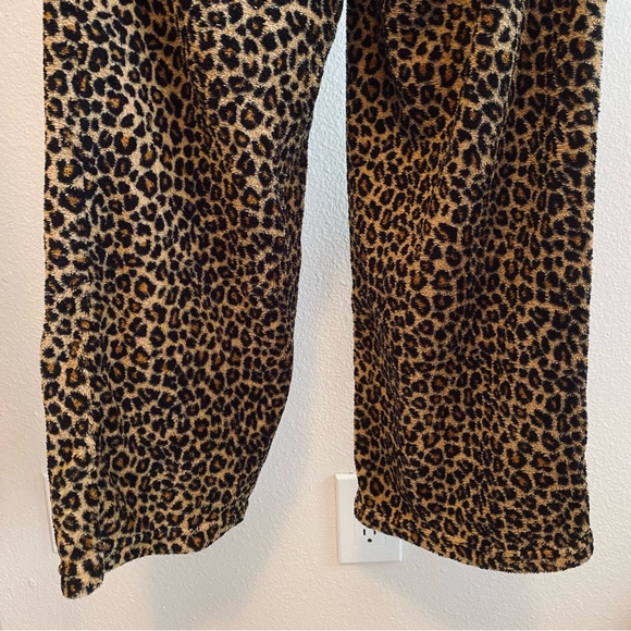 Plush Leopard Print Long Sleeve Pajama Set - Picture 6 of 9
